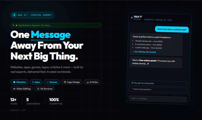 Affordable digital agency for small business — Q&A IT websites apps and games
